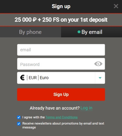 Okno pro registraci ve vašem profilu na casino platformě. окно регистрации pinup казино